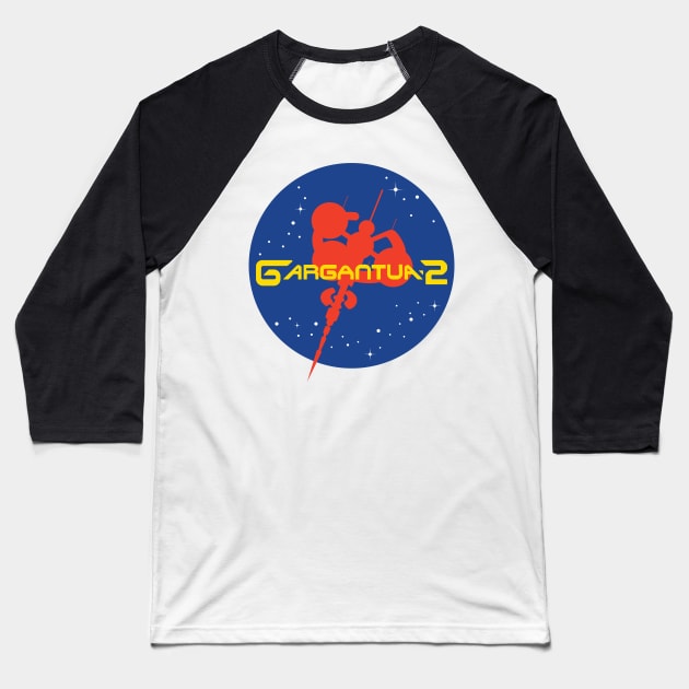 Gargantua-2 Red and Yellow Baseball T-Shirt by agrazettidesign